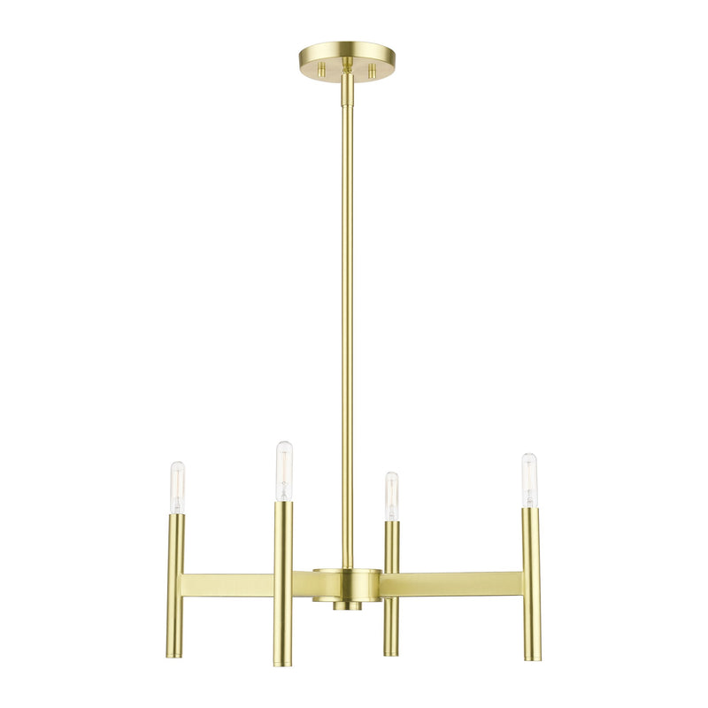 Copenhagen 4-Light Mini Chandelier in Satin Brass