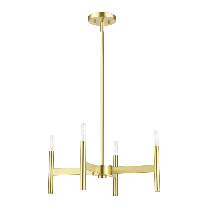 Copenhagen 4-Light Mini Chandelier in Satin Brass