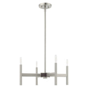 Copenhagen 4-Light Mini Chandelier in Brushed Nickel with Bronze Accents