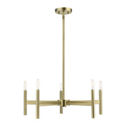 Copenhagen 5-Light Candelabra Chandelier in Antique Brass