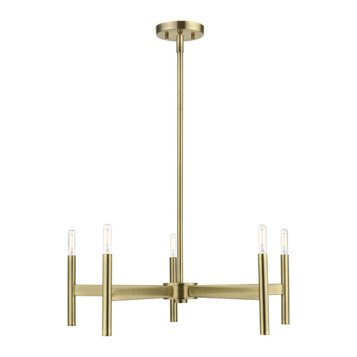 Copenhagen 5-Light Candelabra Chandelier in Antique Brass
