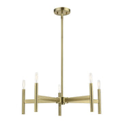 Copenhagen 5-Light Candelabra Chandelier in Antique Brass
