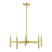 Copenhagen 5-Light Candelabra Chandelier in Satin Brass