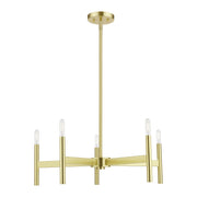 Copenhagen 5-Light Candelabra Chandelier in Satin Brass