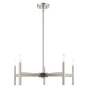 Copenhagen 5-Light Candelabra Chandelier in Brushed Nickel with Bronze Accents