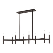 Copenhagen 8-Light Candelabra Linear Chandelier in Bronze