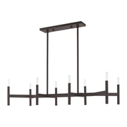 Copenhagen 8-Light Candelabra Linear Chandelier in Bronze