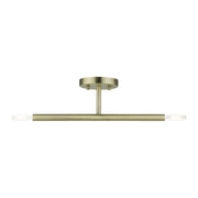 Copenhagen 2-Light Candelabra Semi-Flush Mount in Antique Brass