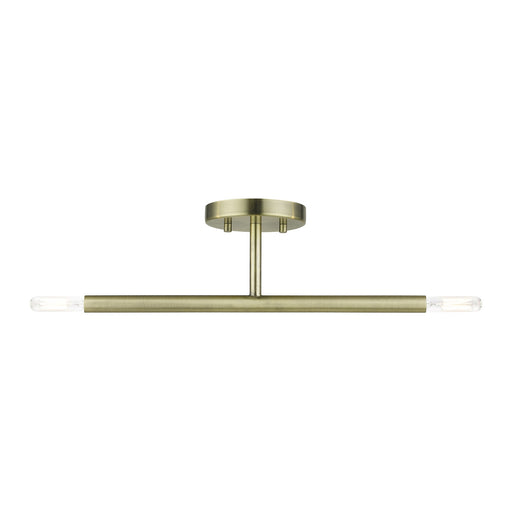 Copenhagen 2-Light Candelabra Semi-Flush Mount in Antique Brass
