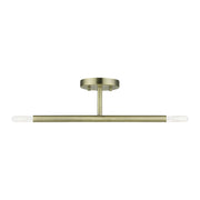 Copenhagen 2-Light Candelabra Semi-Flush Mount in Antique Brass