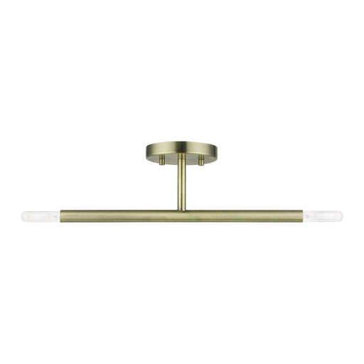 Copenhagen 2-Light Candelabra Semi-Flush Mount in Antique Brass