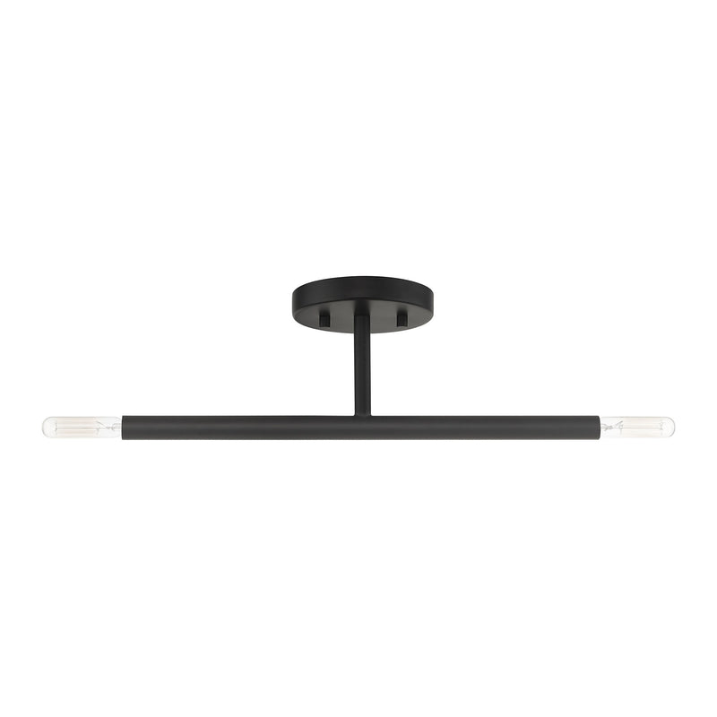 Copenhagen 2-Light Candelabra Semi-Flush Mount in Black