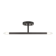 Copenhagen 2-Light Candelabra Semi-Flush Mount in Bronze
