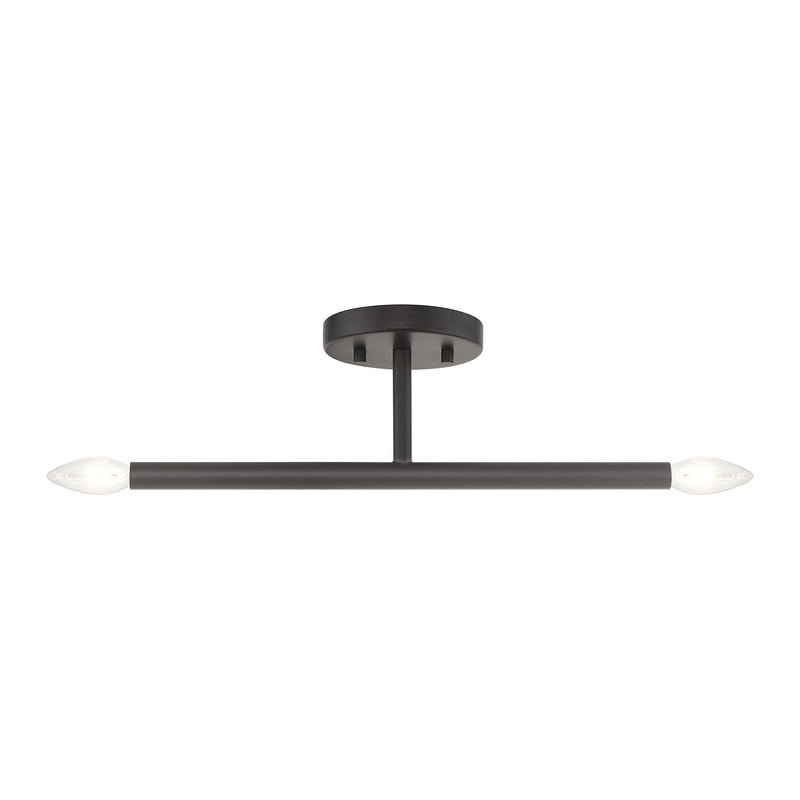 Copenhagen 2-Light Candelabra Semi-Flush Mount in Bronze