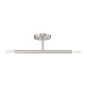 Copenhagen 2-Light Candelabra Semi-Flush Mount in Brushed Nickel
