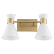 Beldar 2 Light Vanity in Aged Brass
