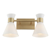 Beldar 2 Light Vanity in Aged Brass