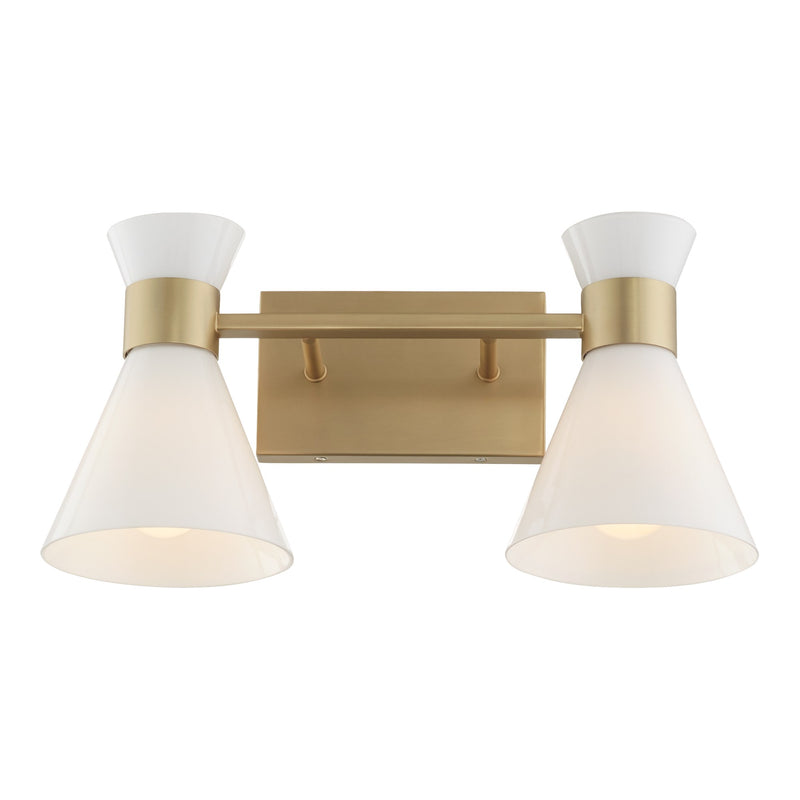 Beldar 2 Light Vanity in Aged Brass