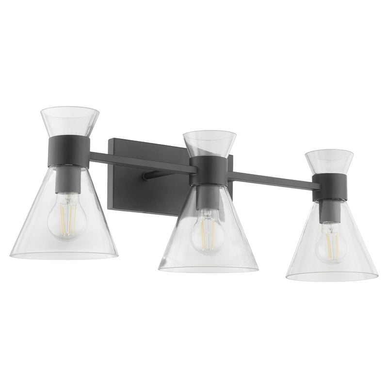 Beldar 3 Light Vanity in Matte Black