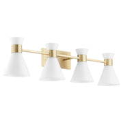 Beldar 4 Light Vanity in Aged Brass