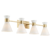 Beldar 4 Light Vanity in Aged Brass