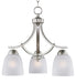 Axis Three Light Chandelier in Satin Nickel