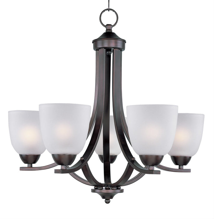 Axis Five Light Chandelier in Oil Rubbed Bronze