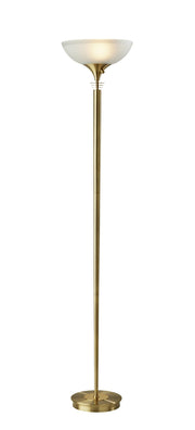 Metropolis 2-Light Torchiere Floor Lamp in Antique Brass
