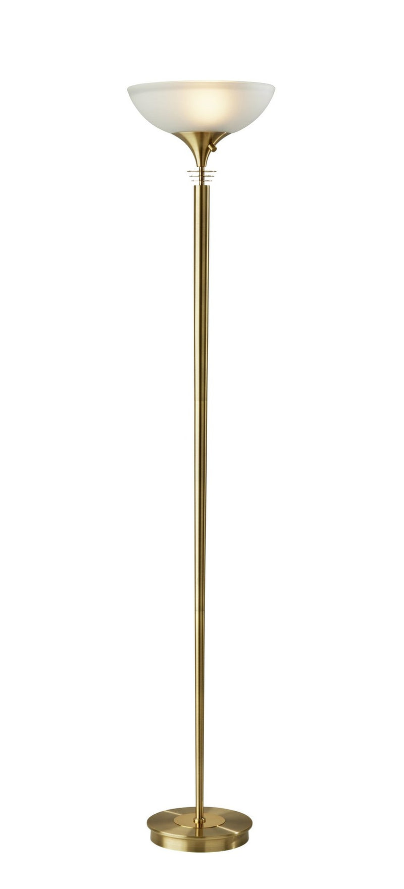 Metropolis 2-Light Torchiere Floor Lamp in Antique Brass