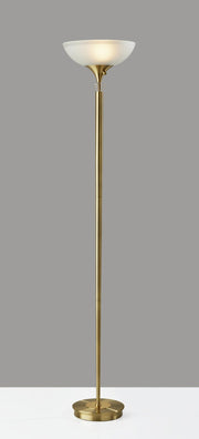 Metropolis 2-Light Torchiere Floor Lamp in Antique Brass