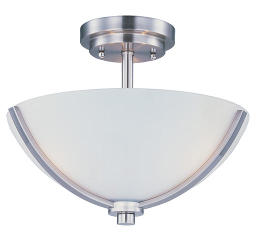 Deven Three Light Semi-Flush Mount in Satin Nickel