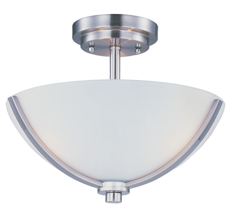 Deven Three Light Semi-Flush Mount in Satin Nickel