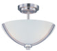 Deven Three Light Semi-Flush Mount in Satin Nickel