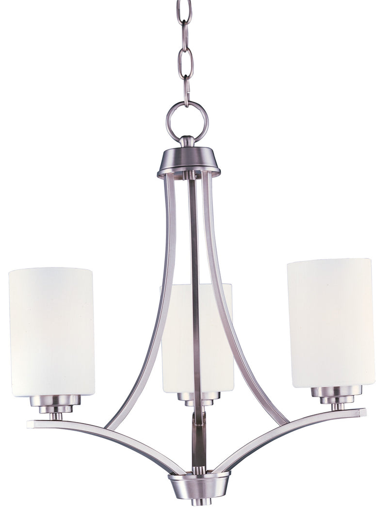 Deven Three Light Chandelier in Satin Nickel