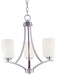 Deven Three Light Chandelier in Satin Nickel