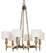 Fairmont Six Light Chandelier in Natural Aged Brass