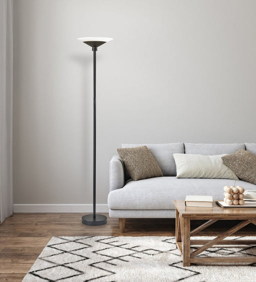 Solar LED Torchiere Floor Lamp in Black