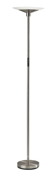 Solar LED Torchiere Floor Lamp in Brushed Steel
