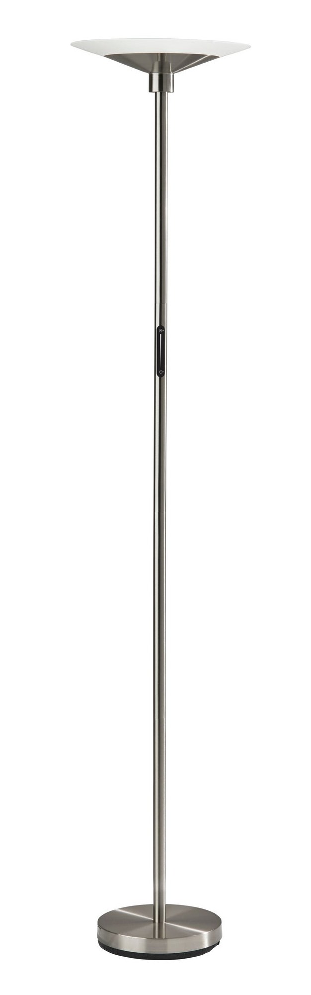 Solar LED Torchiere Floor Lamp in Brushed Steel
