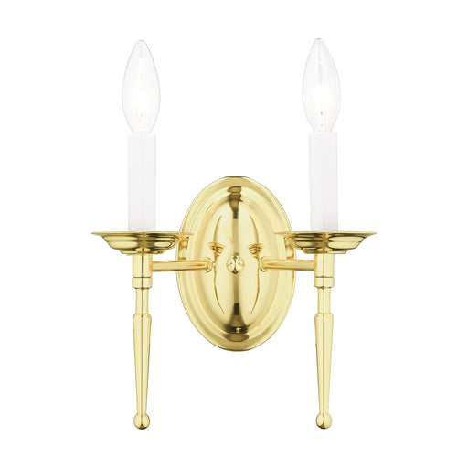 Williamsburgh 2-Light 9.5" Wall Sconce in Polished Brass