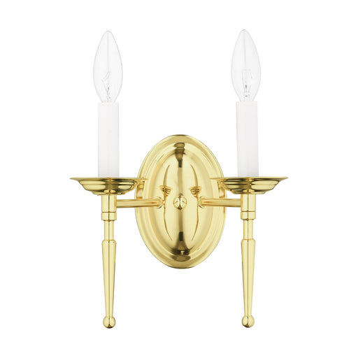 Williamsburgh 2-Light 9.5" Wall Sconce in Polished Brass