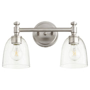 Rossington 2 Light Glass Vanity in Satin Nickel