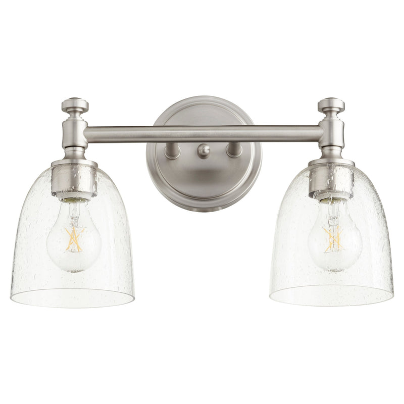 Rossington 2 Light Glass Vanity in Satin Nickel
