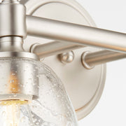 Rossington 2 Light Glass Vanity in Satin Nickel