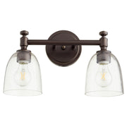 Rossington 2 Light Glass Vanity in Oiled Bronze