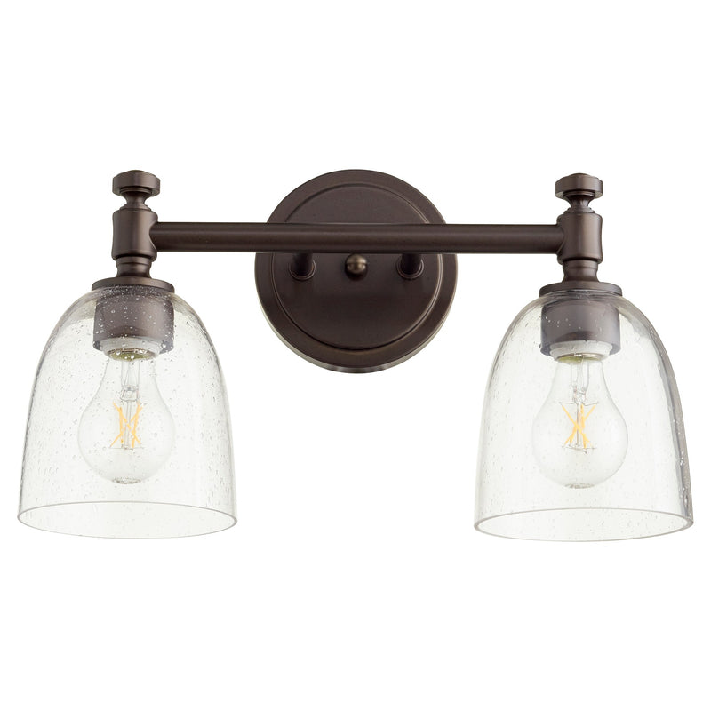 Rossington 2 Light Glass Vanity in Oiled Bronze