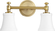 Rossington 2 Light Glass Vanity in Aged Brass