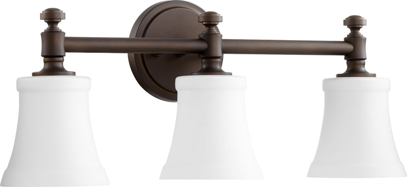 Rossington 3 Light Glass Vanity in Oiled Bronze