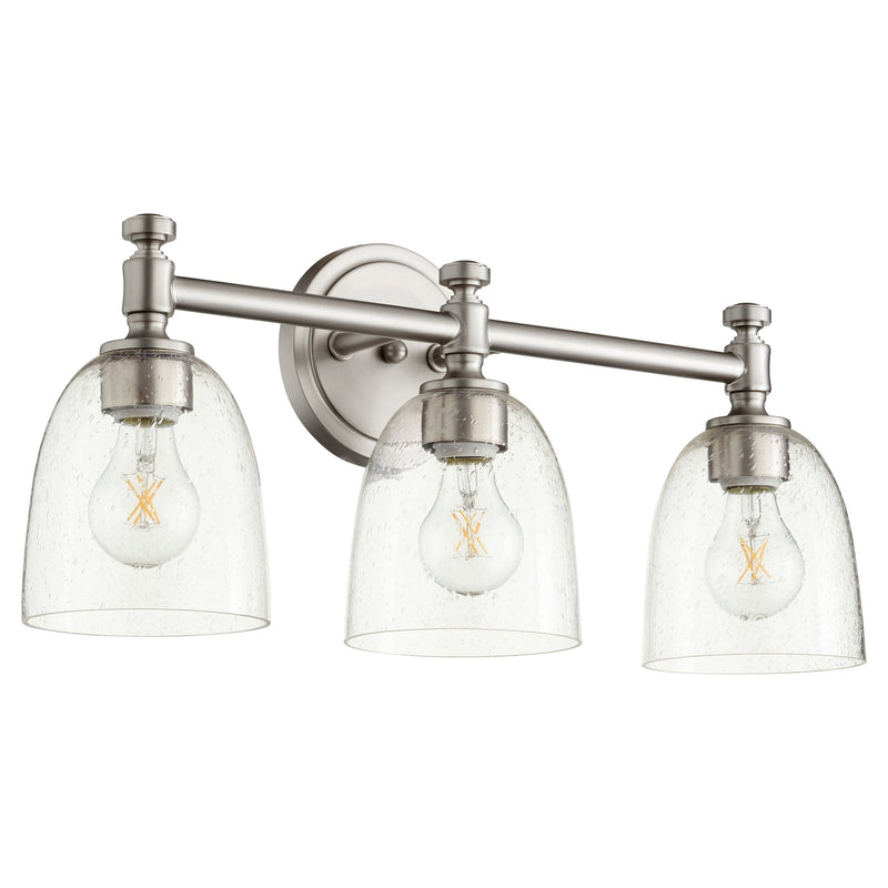 Rossington 3 Light Glass Vanity in Satin Nickel