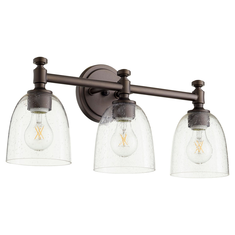 Rossington 3 Light Glass Vanity in Oiled Bronze